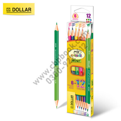 Dollar My Color Pencil WOW Dual Side Colors 6 Pencils 12 Colors