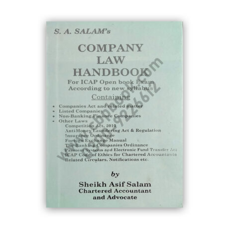 CFAP-2 Company Law Handbook For ICAP Open Book Exam 2022 - SA SALAM