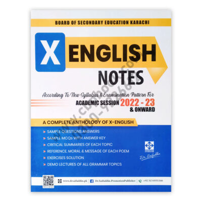 ENGLISH Notes For Class X 2022-23 Onwards By Dr Saifuddin
