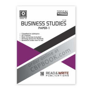O Level BUSINESS STUDIES P1 Topical By Malik Zubair (Art#127) - Read & Write