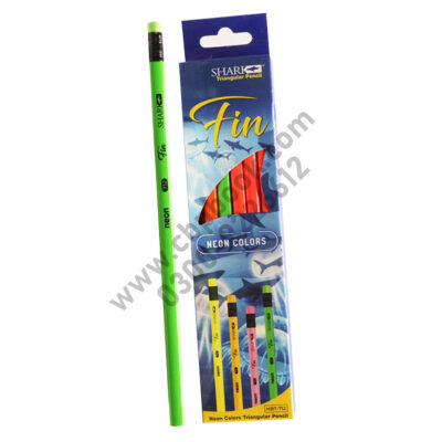 SHARK Fin Neon Colors Triangular Pencils HBT-712 - Pack of 12