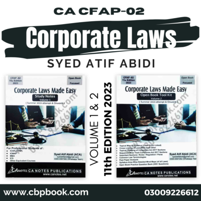 CA CFAP 2 CORPORATE LAWS V1-2 By ATIF ABIDI 2023 11th Edition