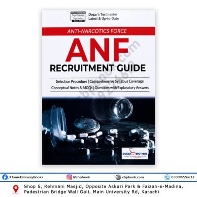 Anti Narcotics Force ANF Recruitment Guide by Dogar Brothers latest edition book cover for Sub Inspector ASI Constable preparation