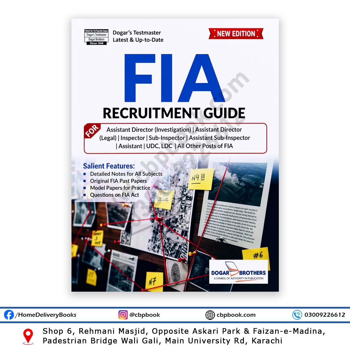 Comprehensive FIA Recruitment Guide by Dogar Brothers covering notes, past papers, model papers, and FIA Act questions for Assistant Director and Inspector Investigation exams Comprehensive FIA Recruitment Guide by Dogar Brothers covering notes, past papers, model papers, and FIA Act questions for Assistant Director and Inspector Investigation exams