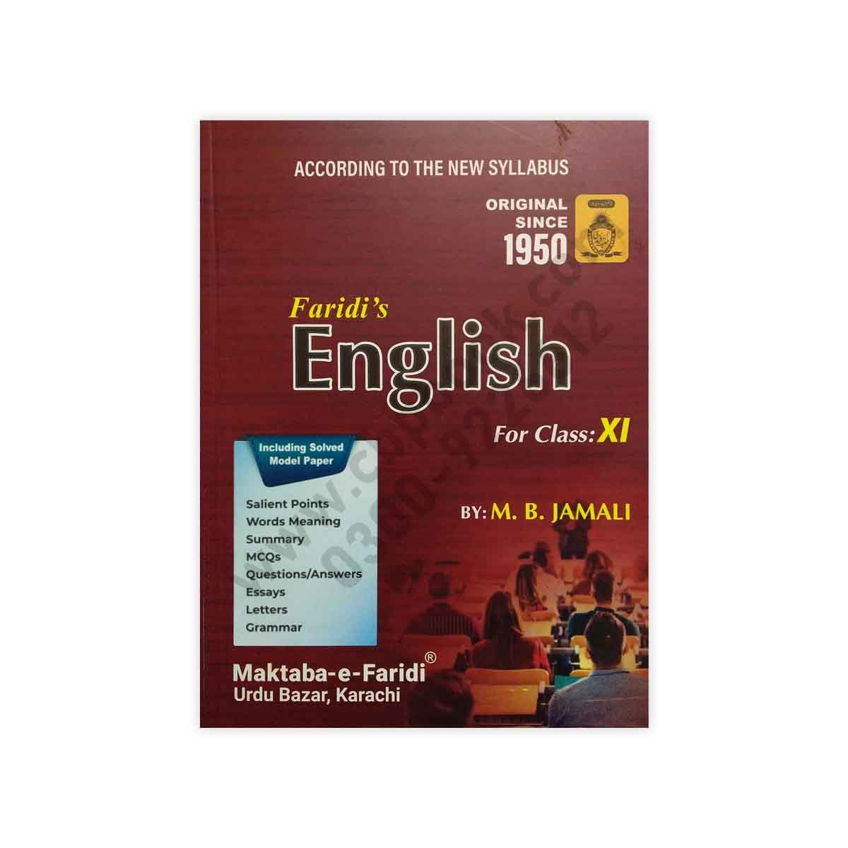 Faridis English For Class XI - Class 11 By M B Jamali - Maktaba e Faridi Faridis English For Class XI - Class 11 By M B Jamali - Maktaba e Faridi