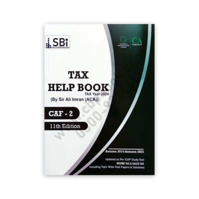 CA CAF 2 Tax Help Book Tax Year 2024 By Ali Imran 11th Edition - SBI