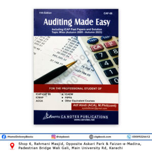 CA CAF 8 Auditing Made Easy 11th Edition 2024 By Atif Abidi - CA Notes