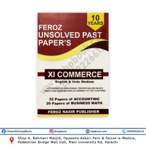 10 Years Unsolved Papers XI Commerce 2025 English & Urdu – Feroz Nasir