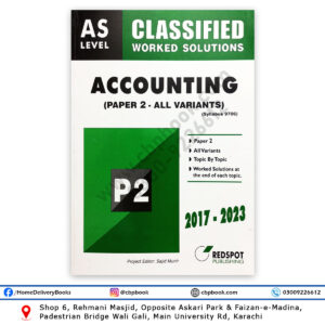 AS Level Classified ACCOUNTING P2 Worked Solutions 2024 REDSPOT