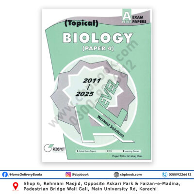 A Level Biology P4 Topical Solution 2026 Edition by REDSPOT Publishing for Cambridge International A Level Biology 9700 Paper 4 with topical worked solutions covering June and November past papers from 2011 to 2025.