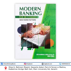Modern Banking for XII Commerce by Mohammad Amin Khalid – Petiwala Book Depot, latest edition textbook for Class 12 Commerce students, new paper pattern.