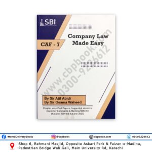 CA CAF 7 Company Law 14th Ed 2025 By Atif Abidi & Osama Waheed - CA Notes