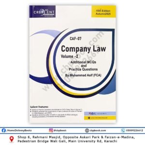 CA CAF 7 Company Law V2 15th Edition Autumn 2025 by M Asif – CRESCENT