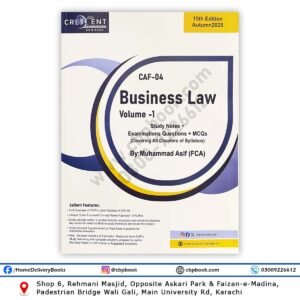 CA CAF 4 Business Law Vol 1 15th Ed Autumn 2025 By M Asif - CRESCENT