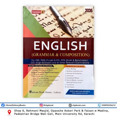 ENGLISH Grammar and Composition 2026 book by Hafiz Karim Dad Chughtai for CSS PMS PCS exams published by Caravan Book House