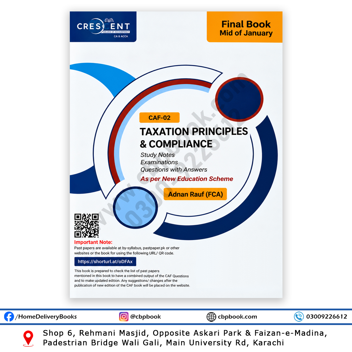 CA CAF-02 Taxation Principles & Compliance – Study Notes, Examinations & Questions with Answers by Adnan Rauf (FCA) CA CAF-02 Taxation Principles & Compliance – Study Notes, Examinations & Questions with Answers by Adnan Rauf (FCA)