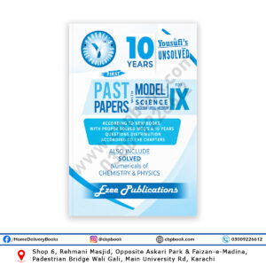 Yousufi’s 10 Years Unsolved Past Papers Class IX Science English Urdu Medium by Ezee Publications