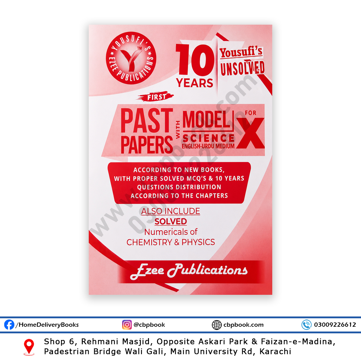 Yousufi's 10 Years Unsolved Past Papers with Model Papers for Class X Science (English & Urdu Medium) – 2026 Edition by Ezee Publications. Yousufi's 10 Years Unsolved Past Papers with Model Papers for Class X Science (English & Urdu Medium) – 2026 Edition by Ezee Publications.