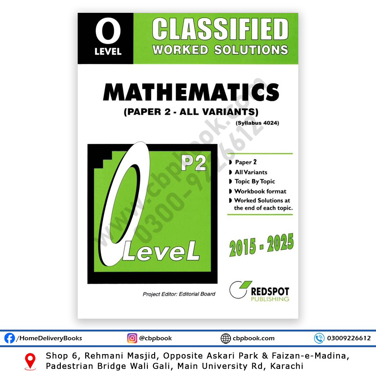 Cambridge O Level Mathematics 4024 Paper 2 Classified Worked Solutions (2015–2025) by REDSPOT Publishing. Cambridge O Level Mathematics 4024 Paper 2 Classified Worked Solutions (2015–2025) by REDSPOT Publishing.