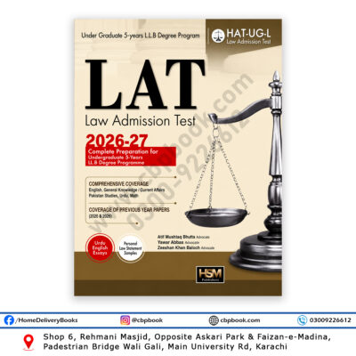 LAT Law Admission Test 2026-27 book for 5-Year LL.B degree programme by HSM Publishers