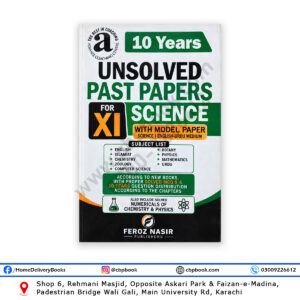 XI Science Unsolved Past Papers with Model Papers, 10 Years, 2026 Papers Included – Feroz Nasir Publishers